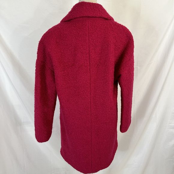 Betsey Johnson Pink Teddy Faux Fur Boucle Cocoon Coat Sz MEDIUM - Picture 5 of 10